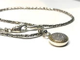 Silver & 14K Gold Pave Diamond Necklace